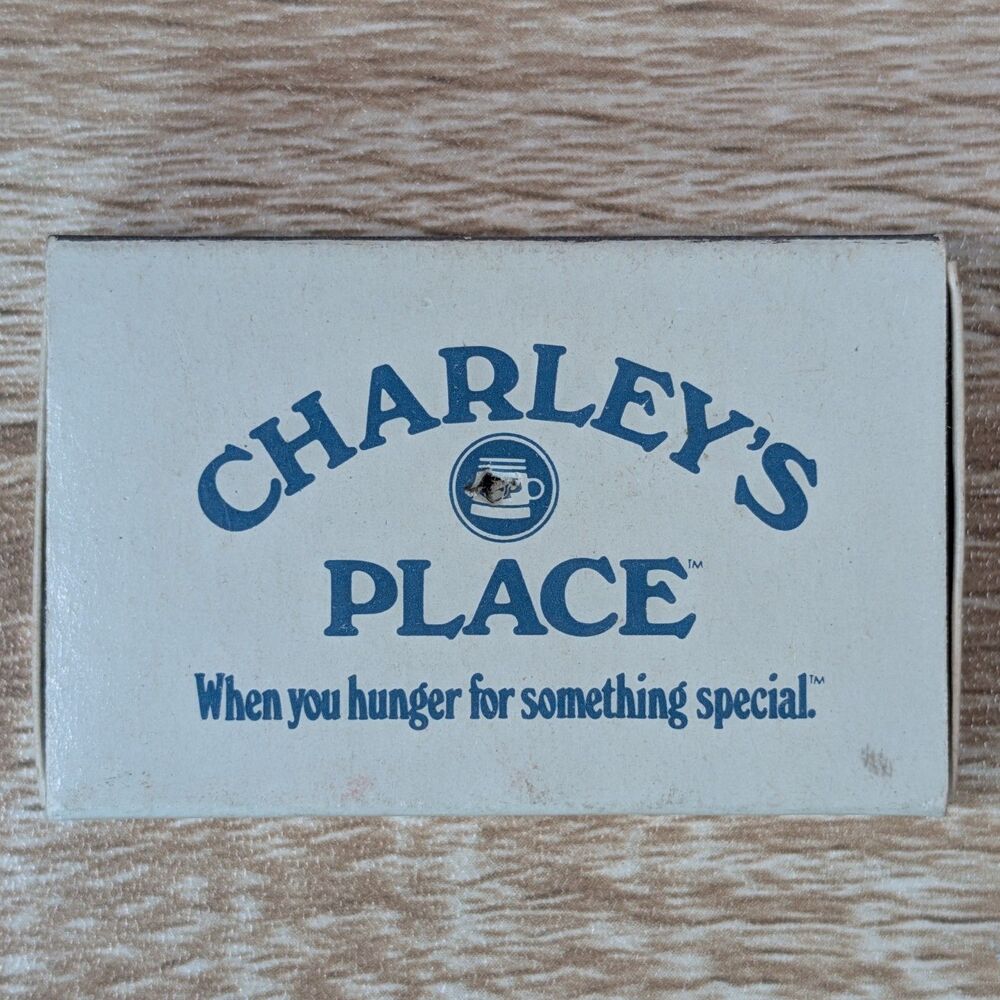 Vintage Charley’s Place Restaurant Matchbook Blue Matches Advertising